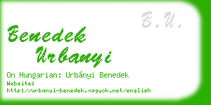 benedek urbanyi business card